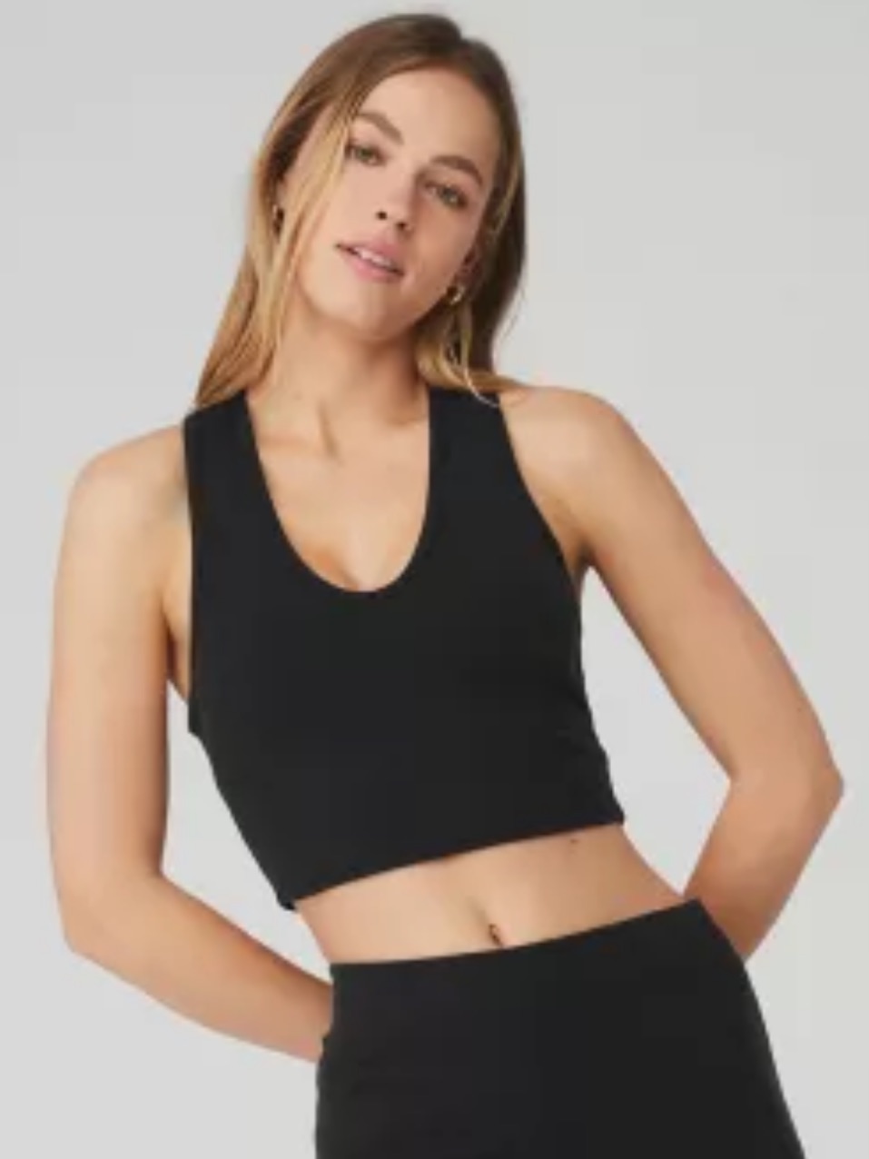Alo Goddess Ribbed Cropped Racerback Tank